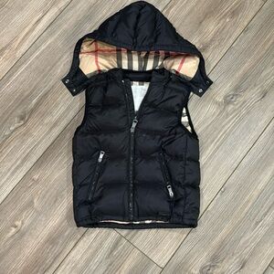 Burberry embroidered puffer vest- Like new!
